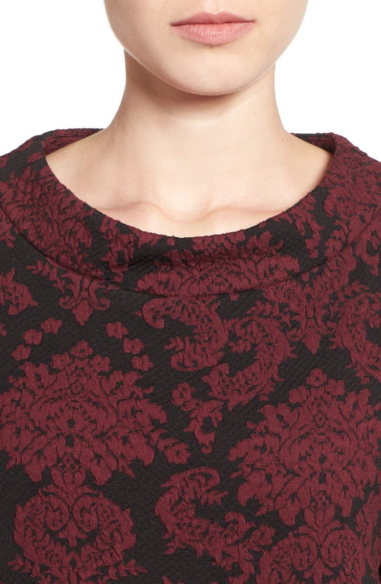 Halogen<sup>®</sup> Mock Neck Jacquard Sweatshirt, Alternate, color, 