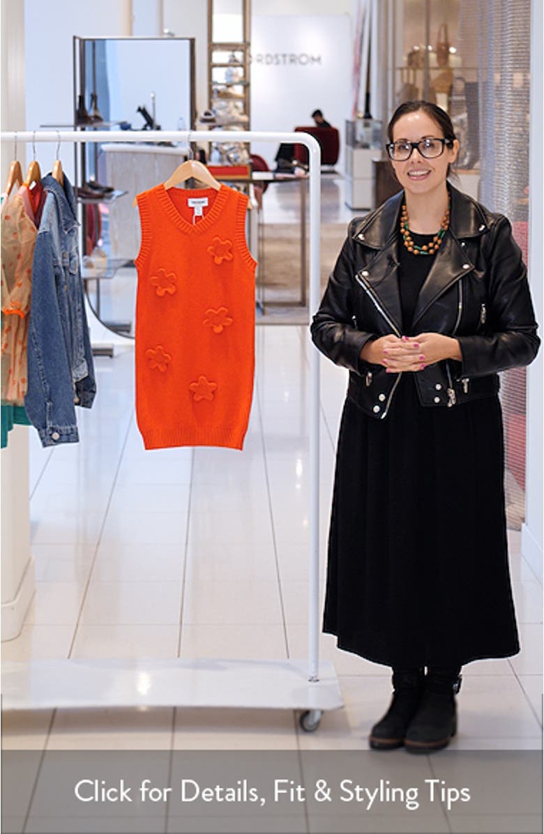 Kids' Flower Appliqué Sweater Vest Dress, sales video thumbnail