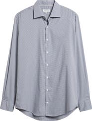 Peter Millar Jackson Crown Lite Microcheck Performance Twill Button-Up Shirt