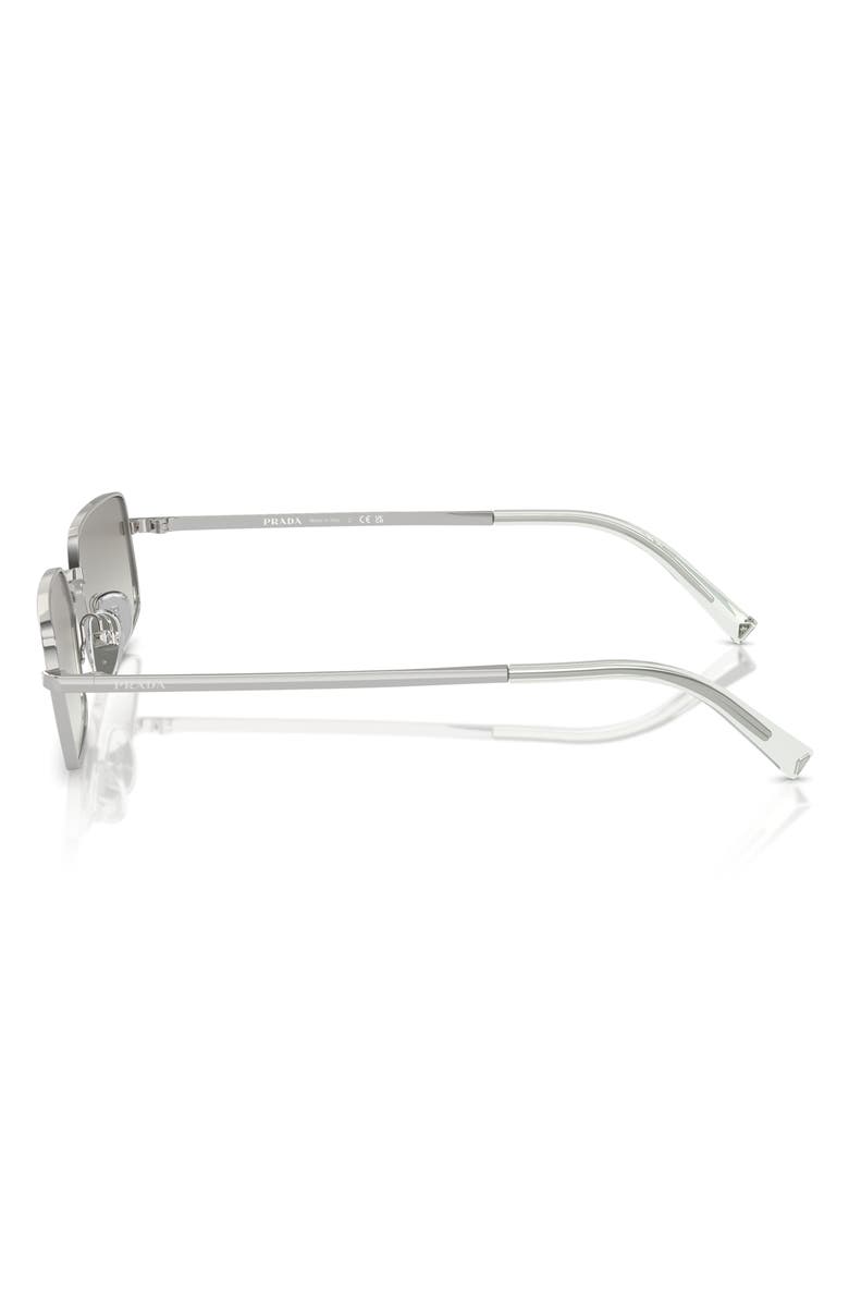 Prada 59mm Rectangular Sunglasses, Alternate, color, Silver