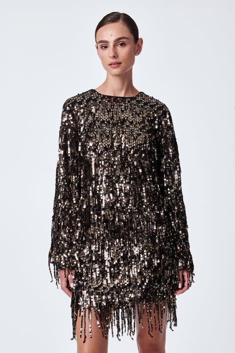 Satine Fringed Sequin Top