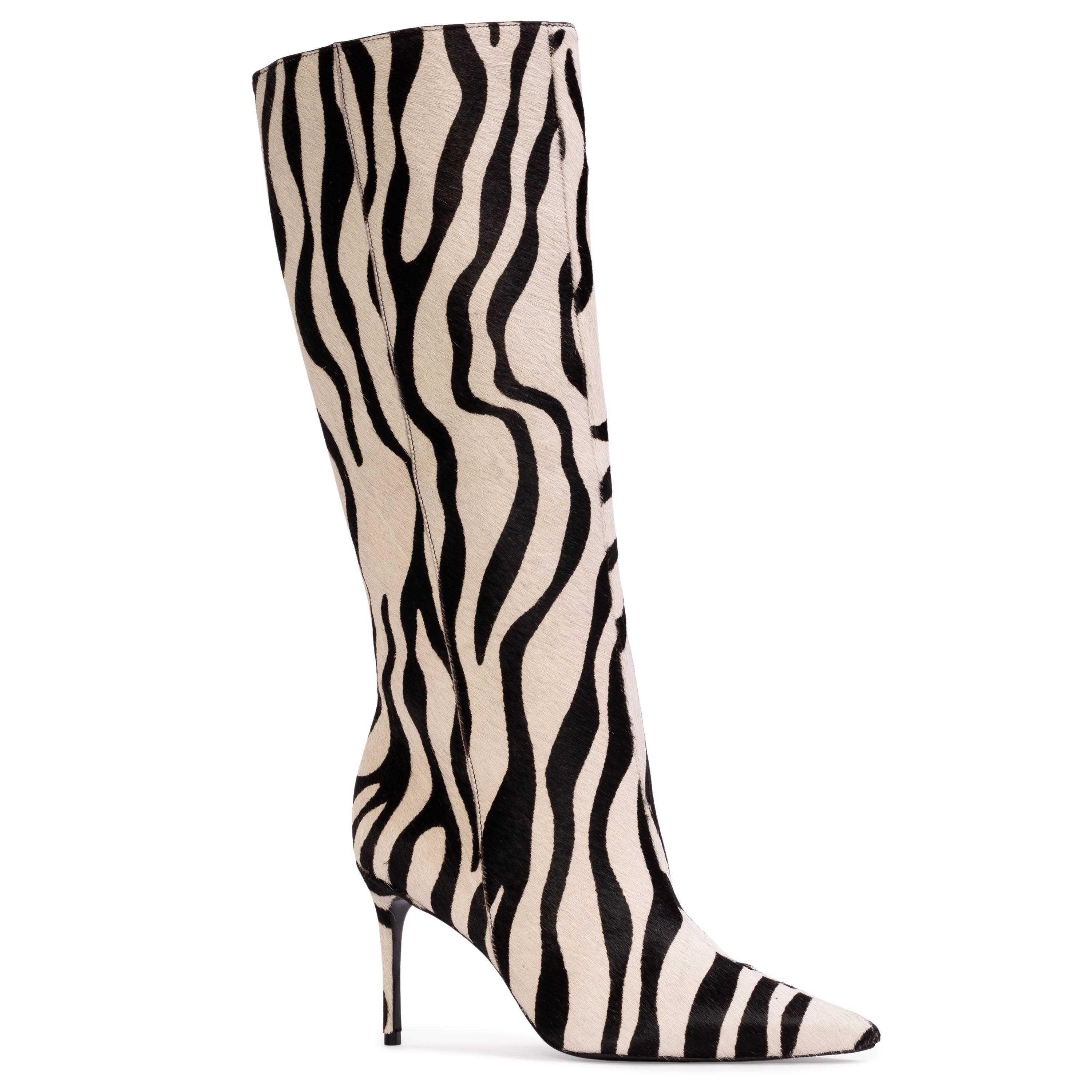 BLACK SUEDE STUDIO Ember 80 Pony Hair Boot, Alternate, color, Zebra Pony Hair