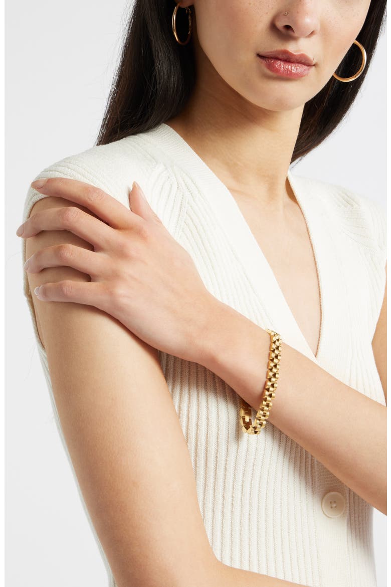 Watch Strap Link Bracelet, Alternate, color, GOLD