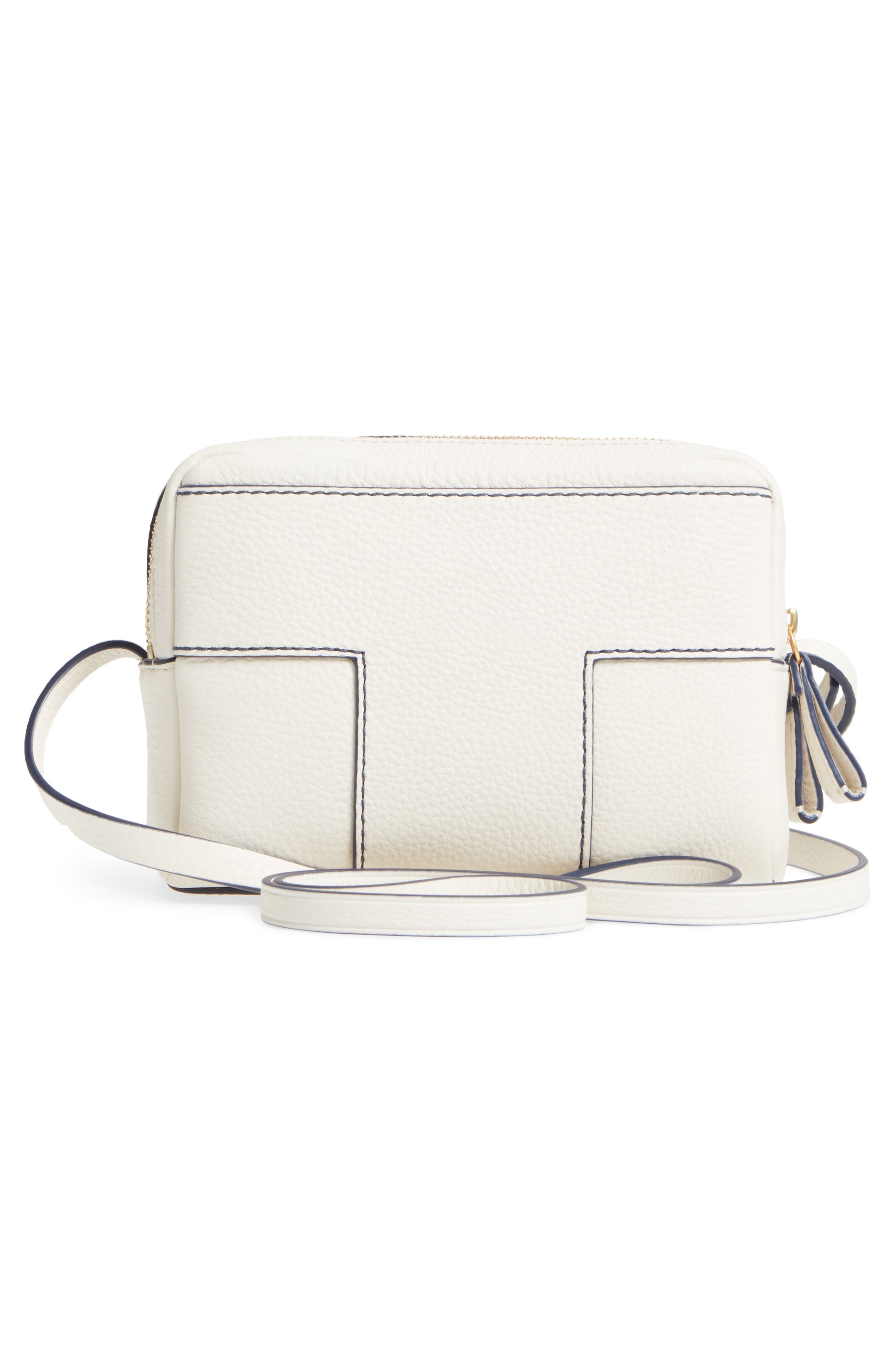 Tory Burch Block-T Double Zip Leather Crossbody Bag, Alternate, color, 