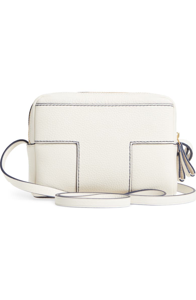 Tory Burch Block-T Double Zip Leather Crossbody Bag, Alternate, color,