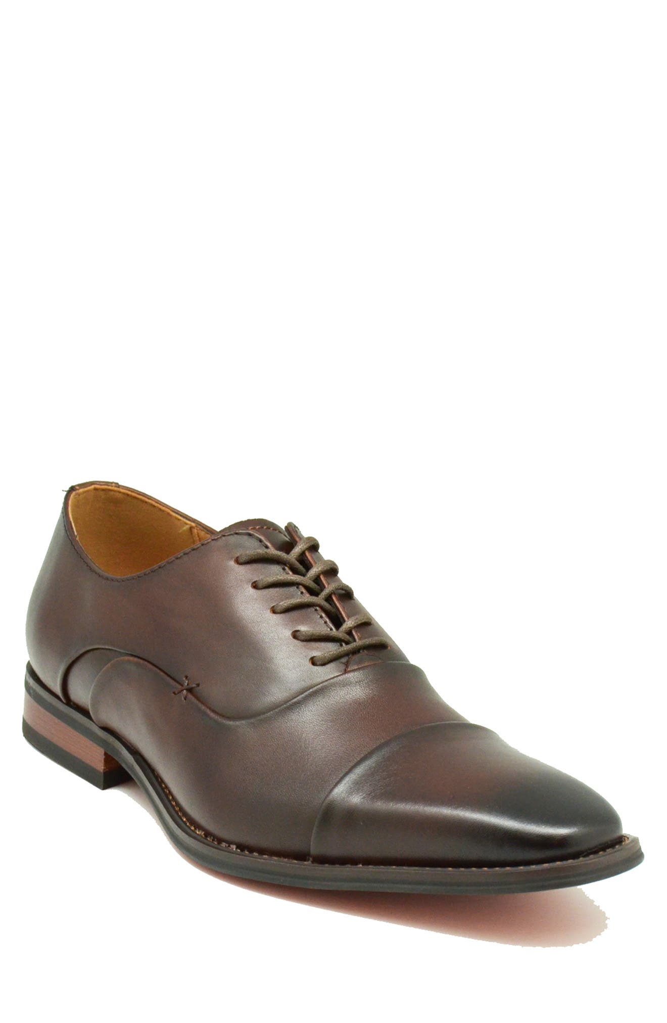 La Milano Winn Cap Toe Oxford, Main, color, Brown
