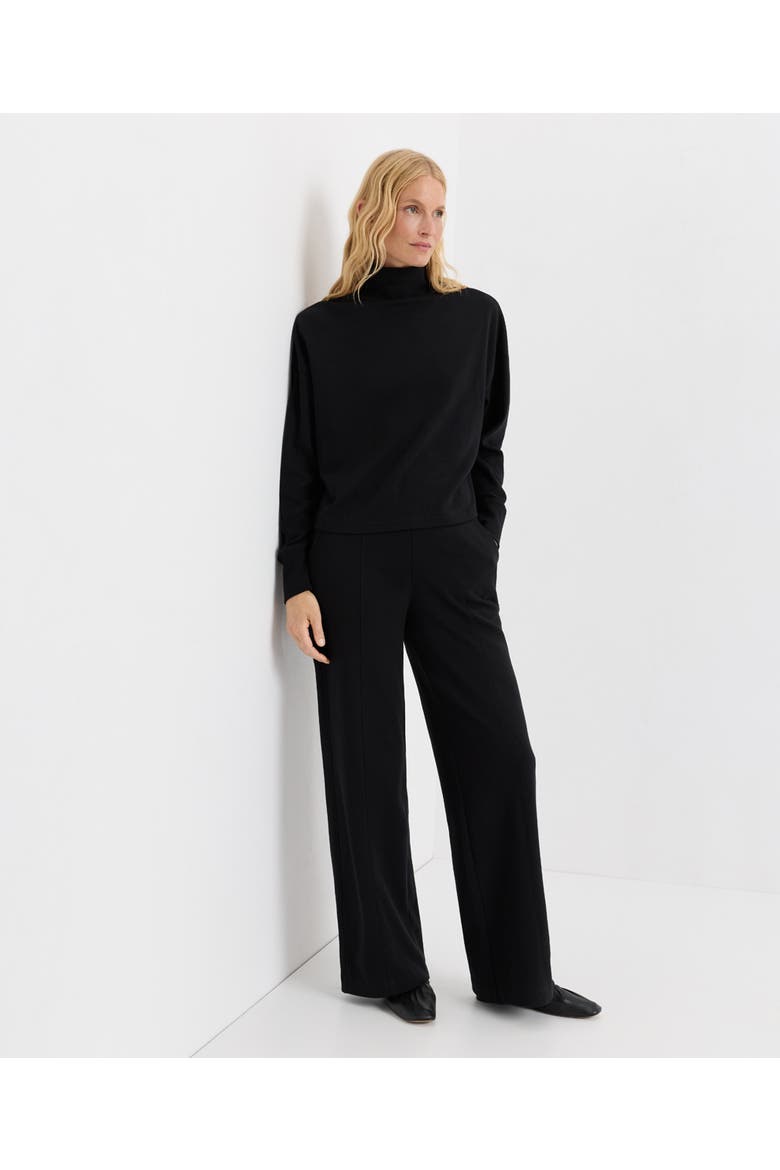 Organic Cotton Roam Pintuck Wide Leg Pant, Alternate, color, Black