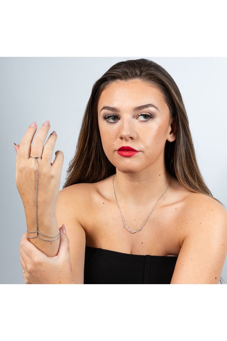 Skinny Drip Hand Chain, Alternate, color, Sterling Silver