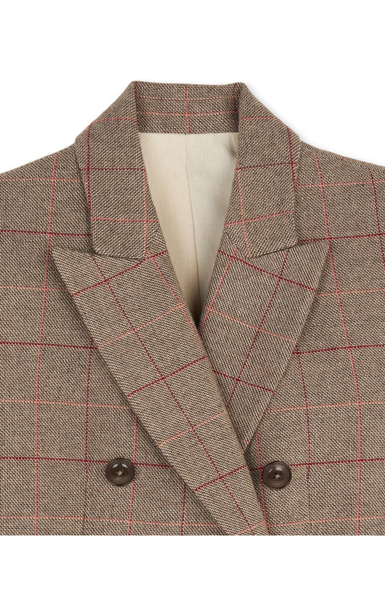Fortela Classic Double-Breasted Plaid Jacket, Alternate, color, Grey