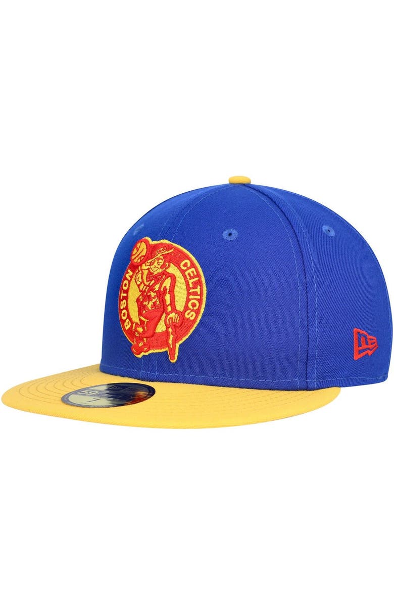 New Era Men's New Era Blue Boston Celtics Side Patch 59FIFTY Fitted Hat, Alternate, color, 
