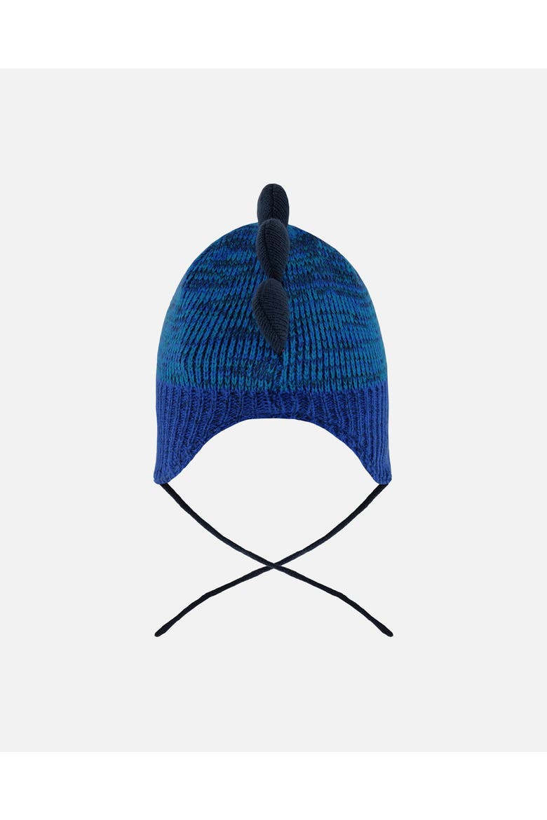 Lined Dino Peruvian Knit Winter Hat with Pompom, Alternate, color, Blue