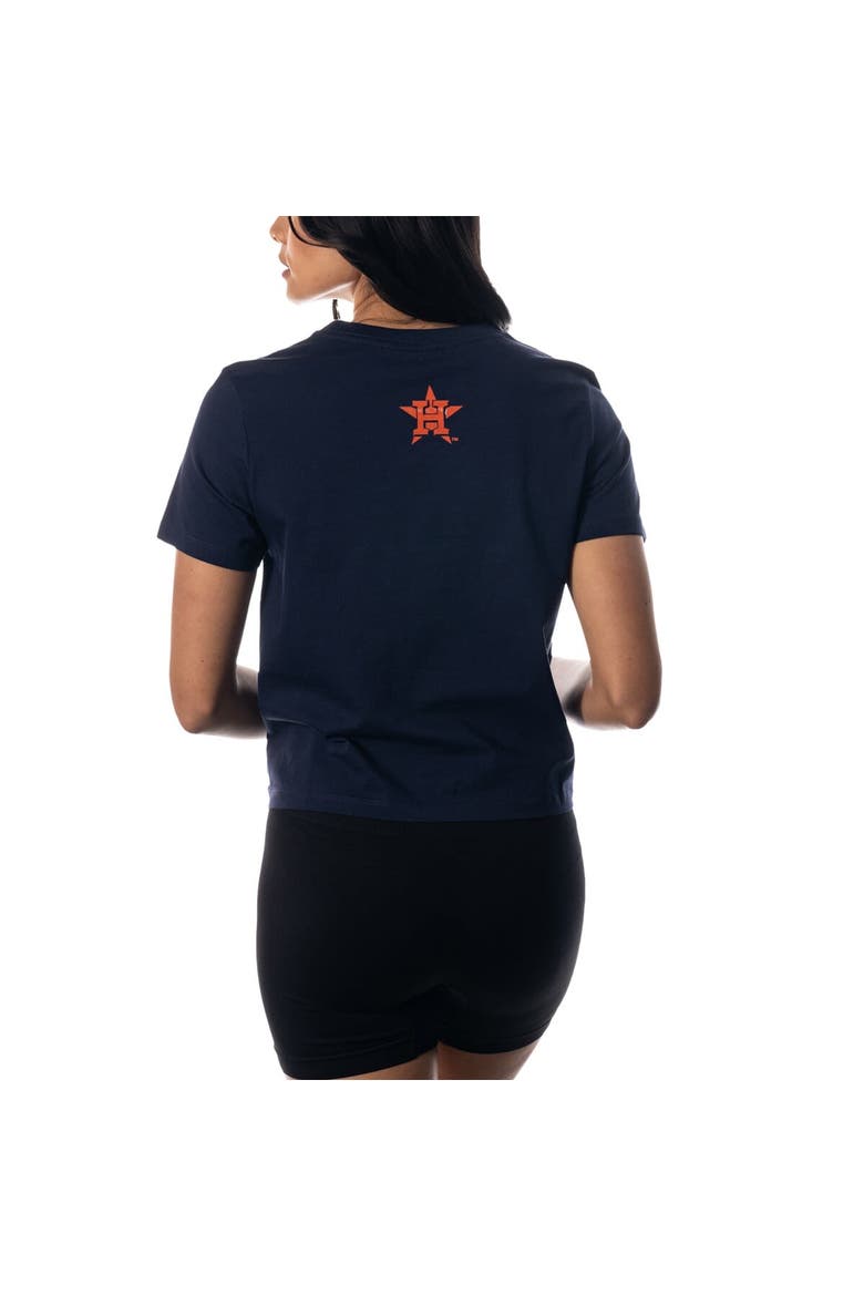 Women's The Wild Collective Navy Houston Astros Twist Front T-Shirt, Alternate, color, Navy