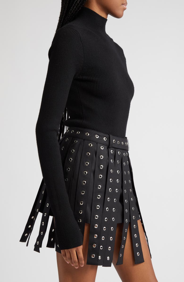 MONSE Zip Detail Merino Wool Blend Turtleneck Sweater, Alternate, color, 