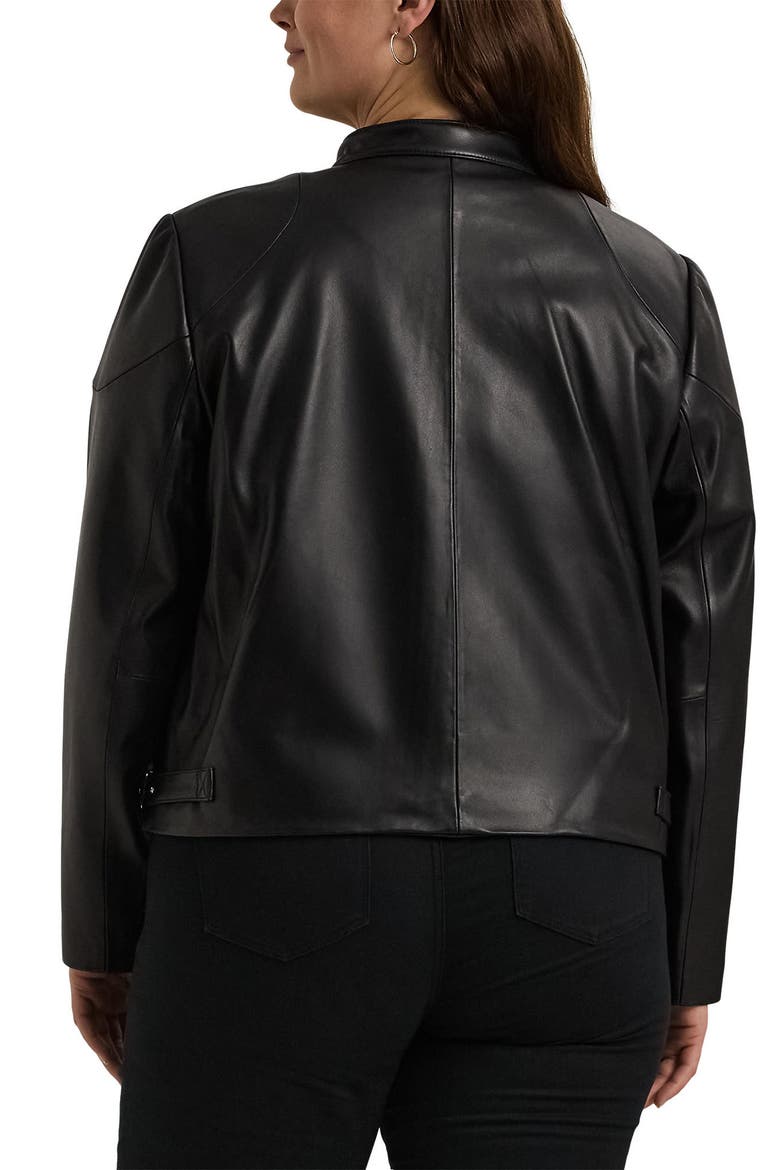 Lambskin Leather Jacket, Alternate, color, BLACK