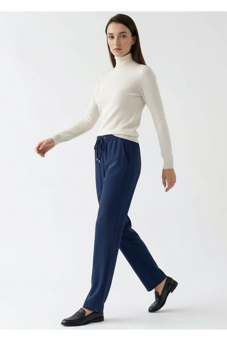 Elastic Waist Drawstring Regular Pants, Alternate, color, NAVY