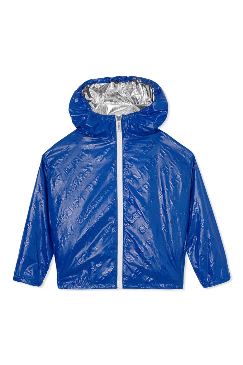Lorenzo Logo Embossed Hooded Jacket, Main, color, DEEP COBALT