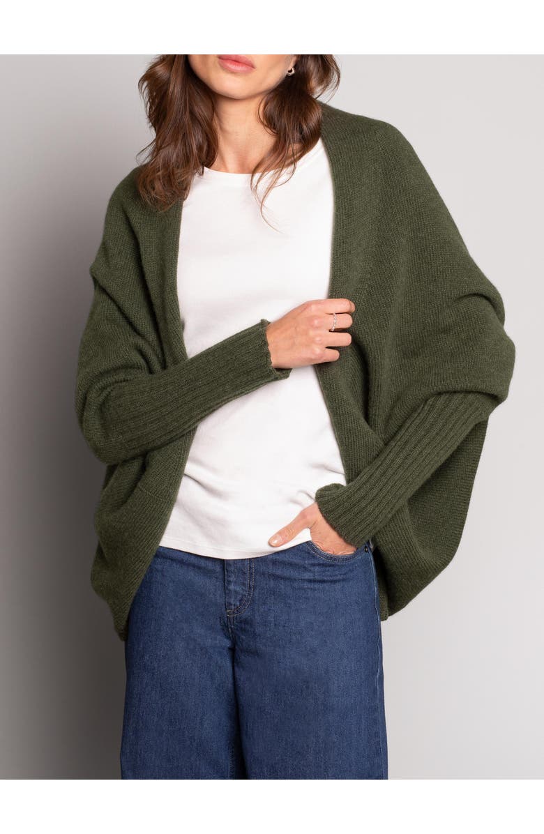 Celtic & Co. Supersoft Cocoon Cardigan, Alternate, color, Olive