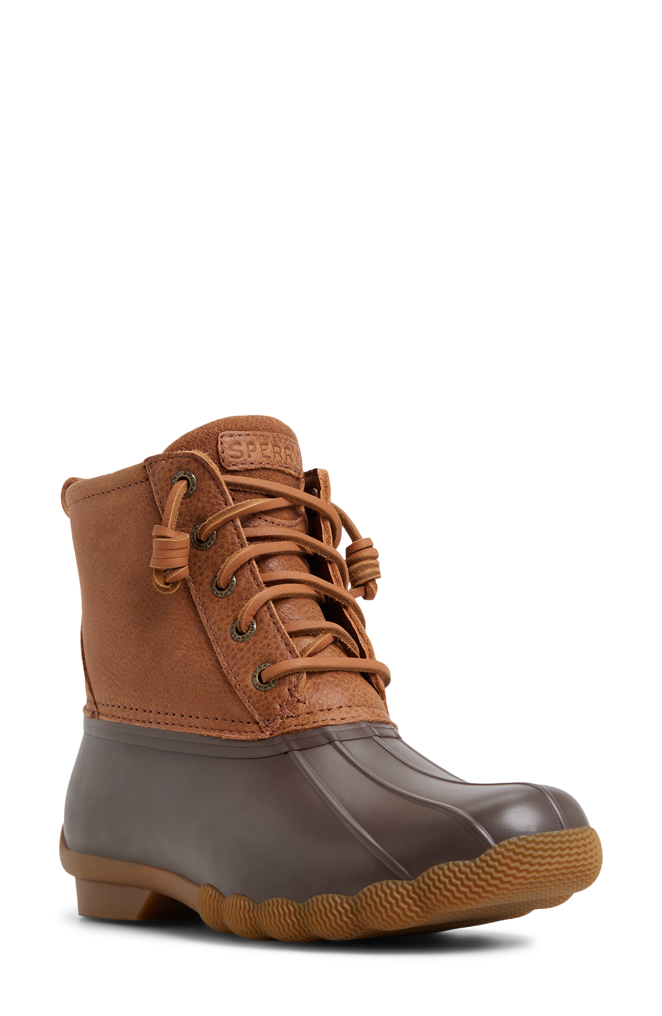 Saltwater Waterproof Rain Boot, Main, color, DARK BROWN/ BROWN