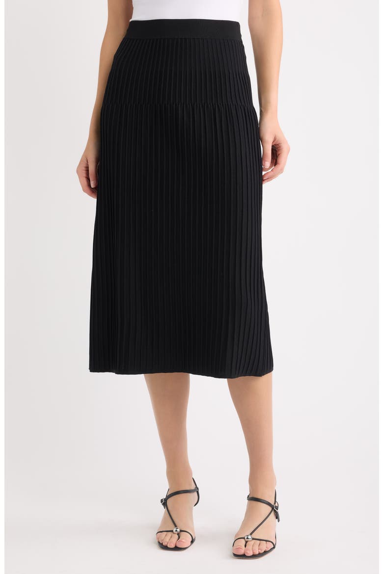 Pleated Sweater Skirt, Main, color, ANNE BLACK