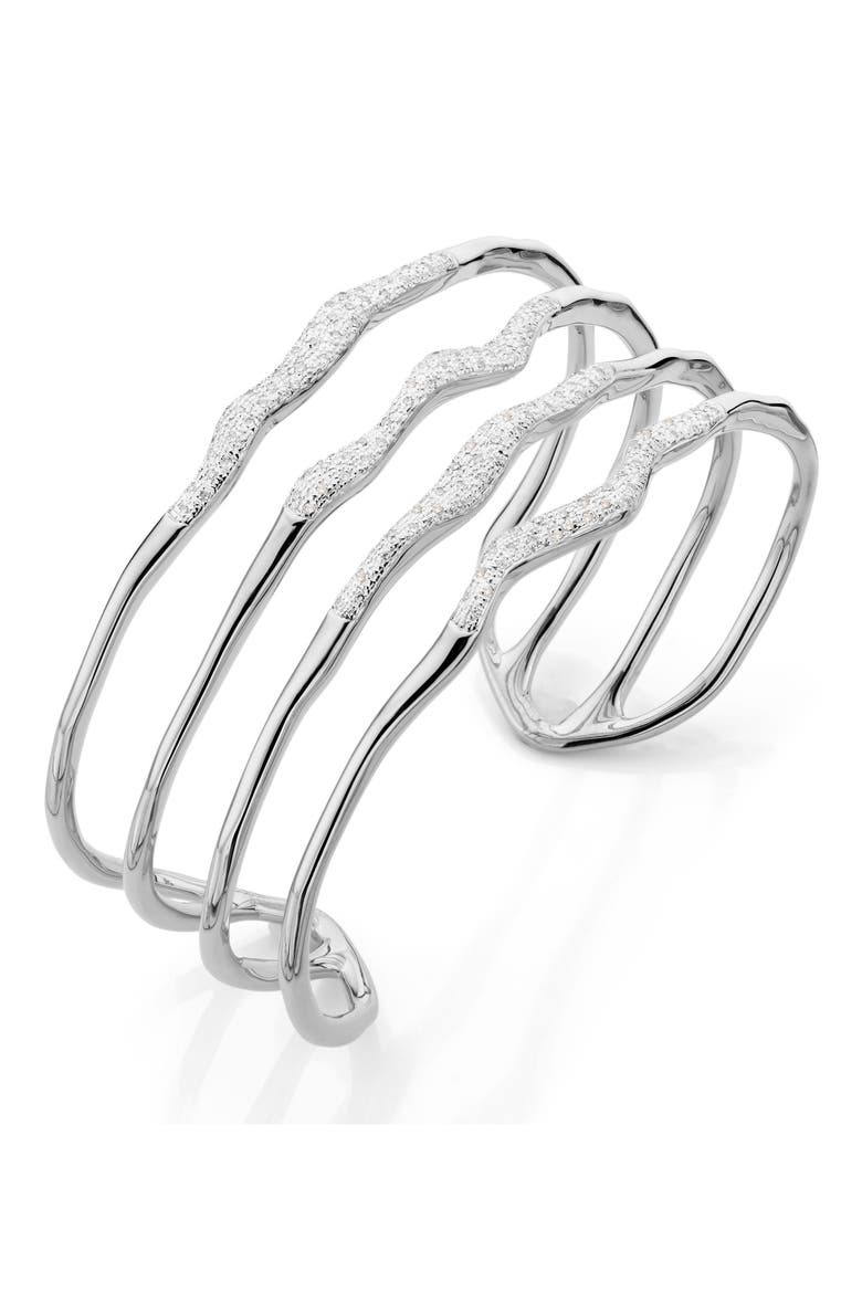Riva Openwork Diamond Wrist Cuff, Alternate, color, SILVER