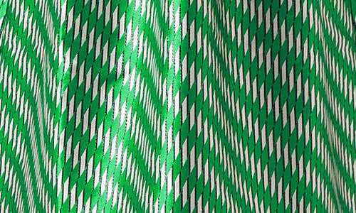 Lk Bennett Elodie Metallic Geo Jacquard Midi Dress In Green