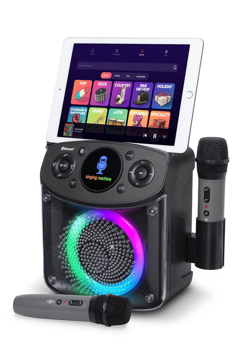 Mini Sparkle Bluetooth Karaoke Machine, Alternate, color, BLACK