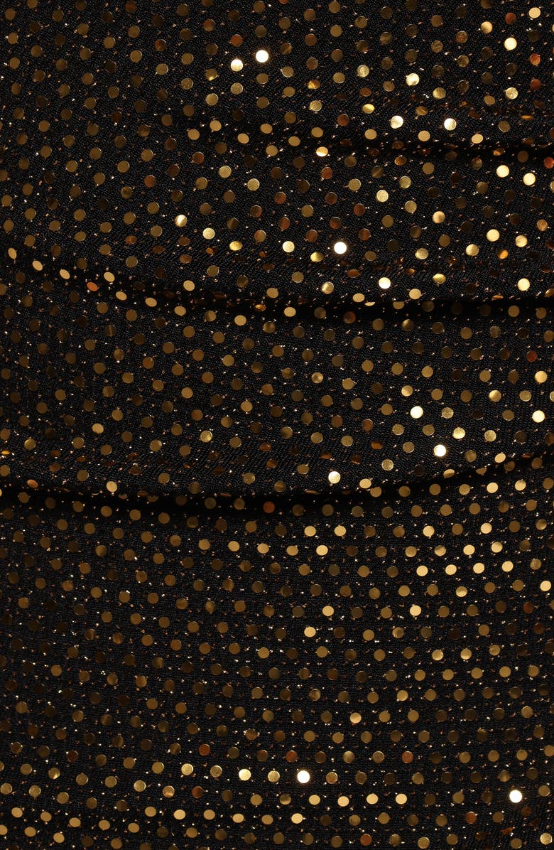 Petal & Pup Alannah Sequin Long Sleeve Minidress, Alternate, color, Black/Gold