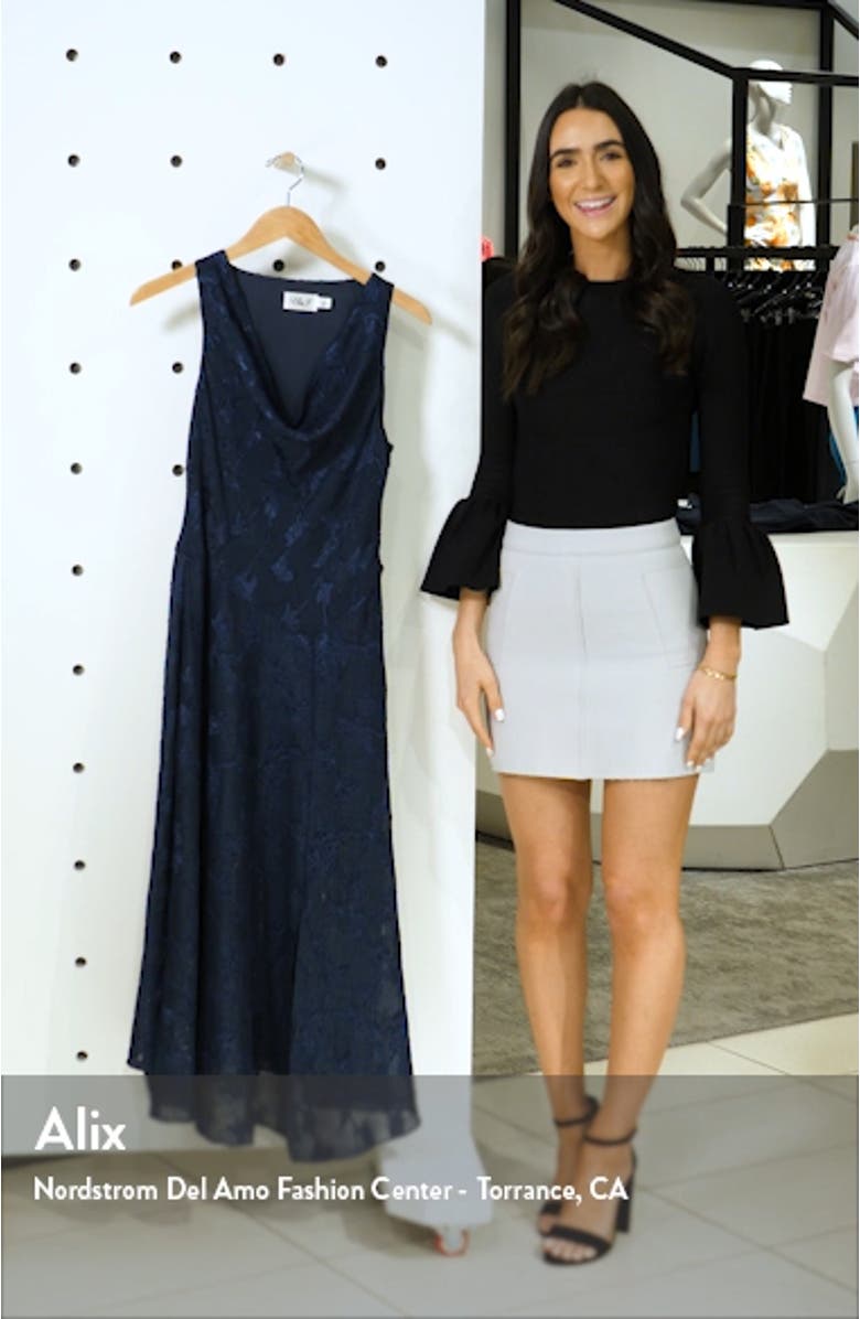 Cowl Neck Jacquard Midi Dress, sales video thumbnail