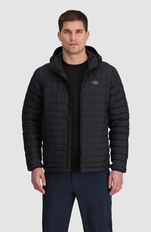 Outdoor Research Transcendent Hooded Down Puffer Jacket In Black