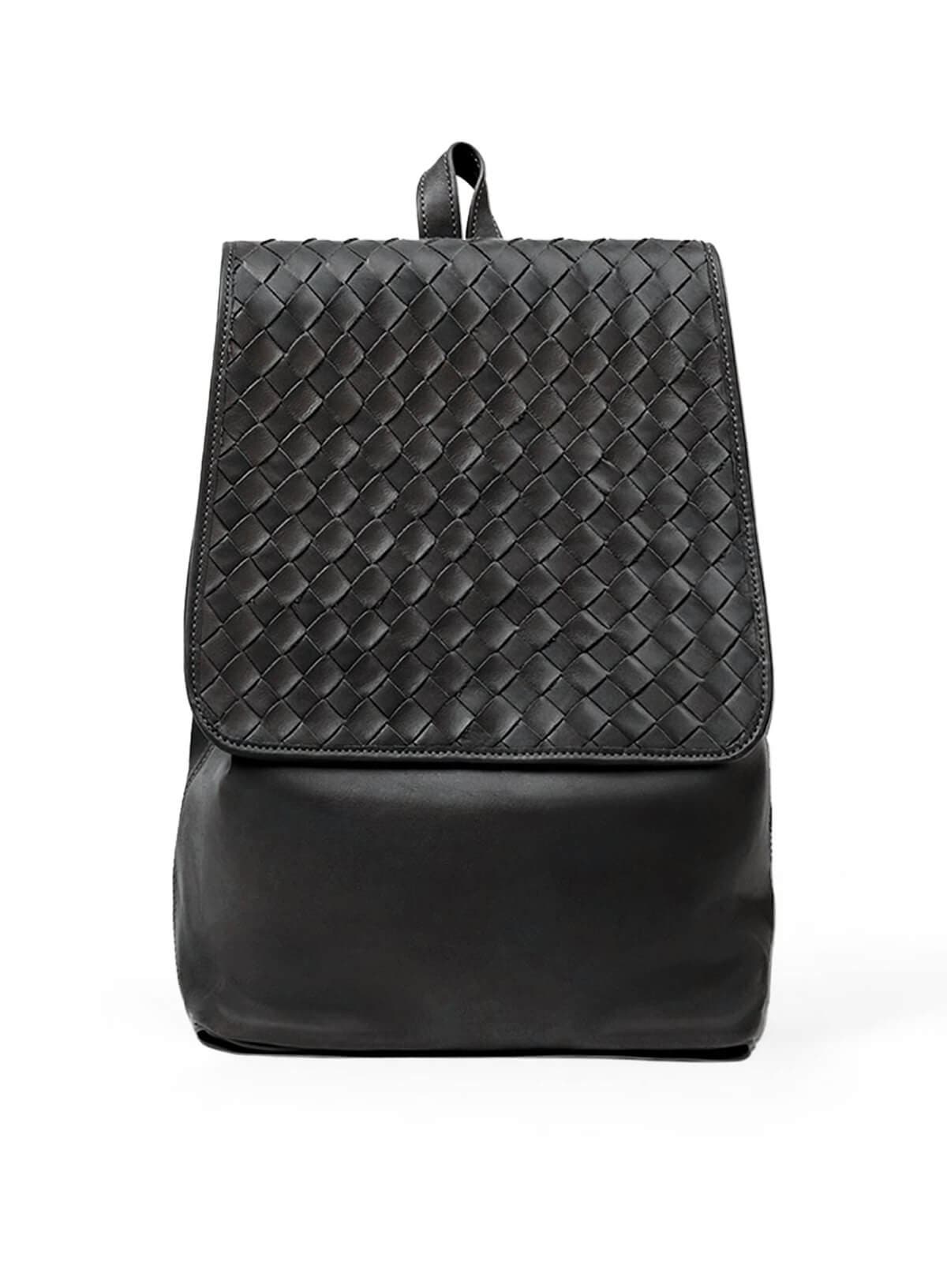 Deux Mains Woven Backpack, Main, color, Black
