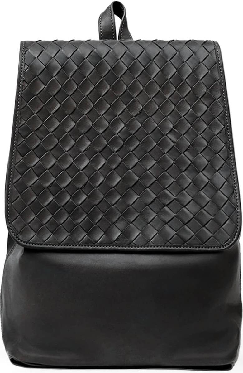 Deux Mains Woven Backpack, Main, color, Black