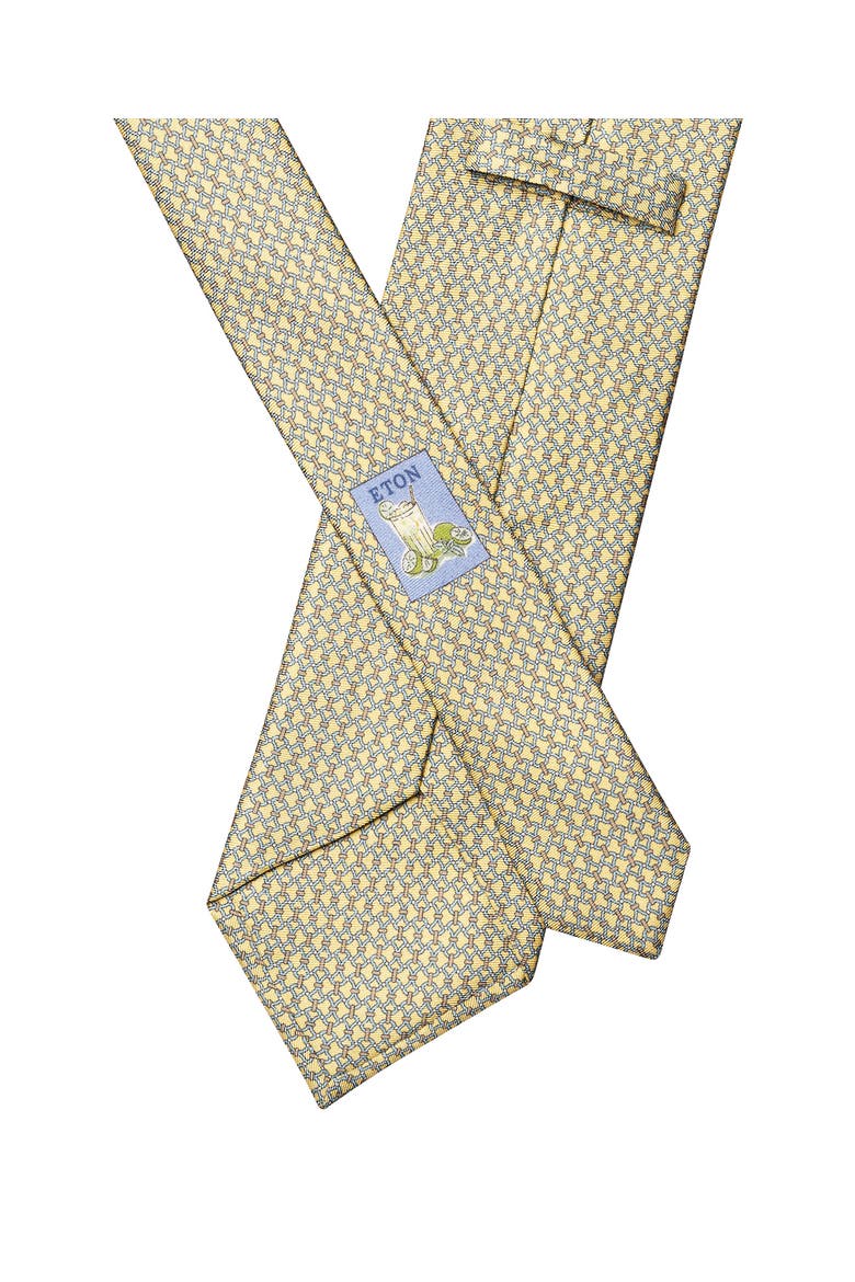 Chain Pattern Silk Tie, Alternate, color, LIGHT YELLOW