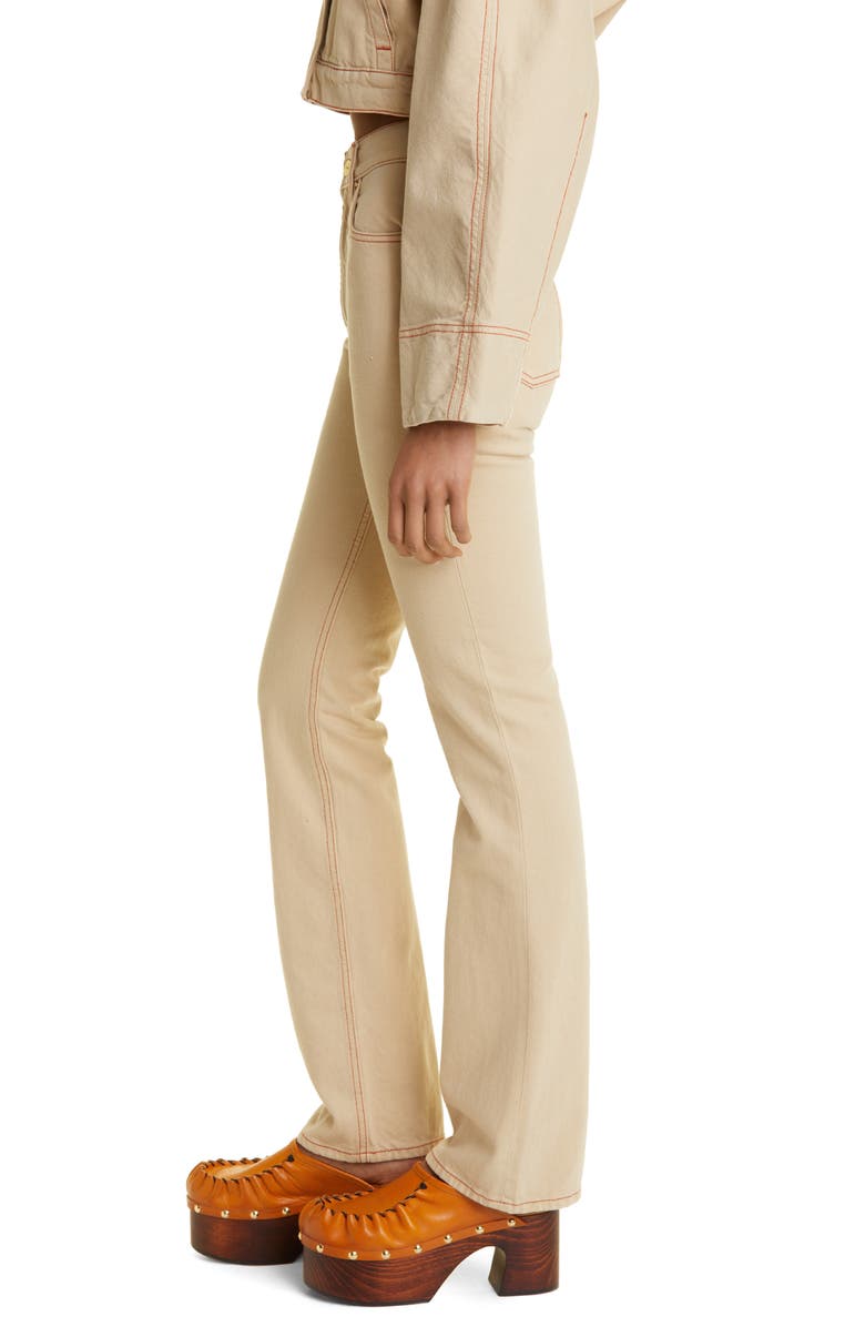 Jacquemus Nimes High Waist Rigid Organic Cotton Bootcut Jeans, Alternate, color, 