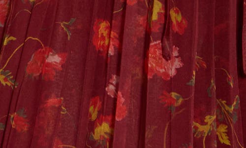 Cinq À Sept Robin Floral Print Long Sleeve Minidress In Red