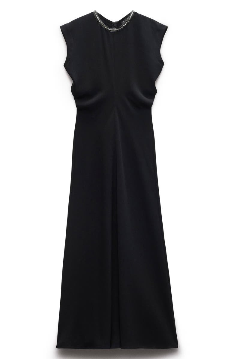 rag & bone Marie Studded Crepe Maxi Dress, Alternate, color, Blk