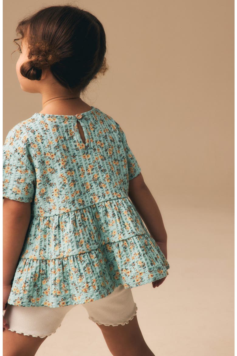 Peplum Top & Shorts, Alternate, color, BLUE