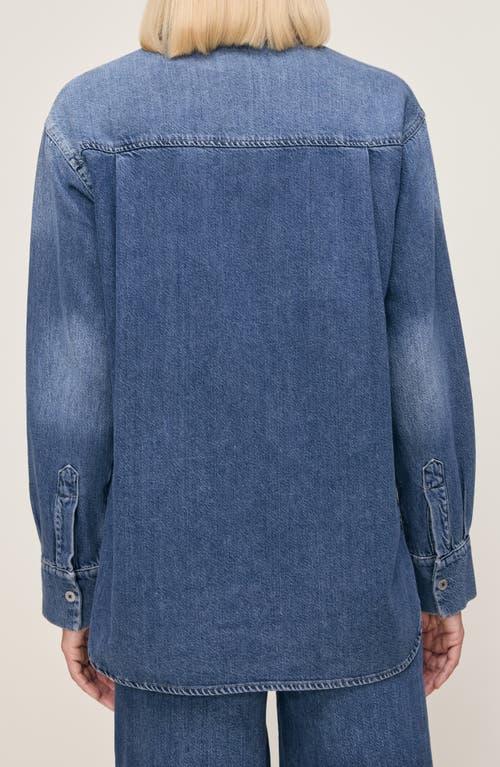Dl1961 Faye Oversize Denim Button-up Shirt In Blue