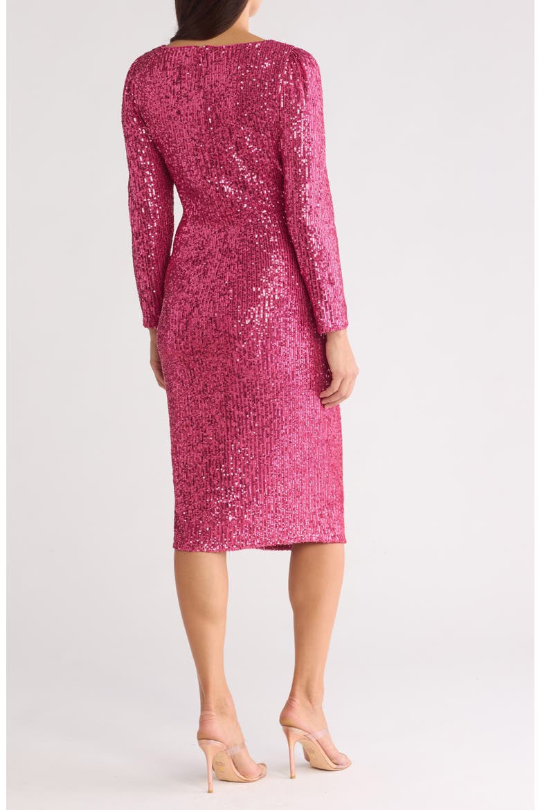 Sequined Body-Con Dress, Alternate, color, BERRY PINK