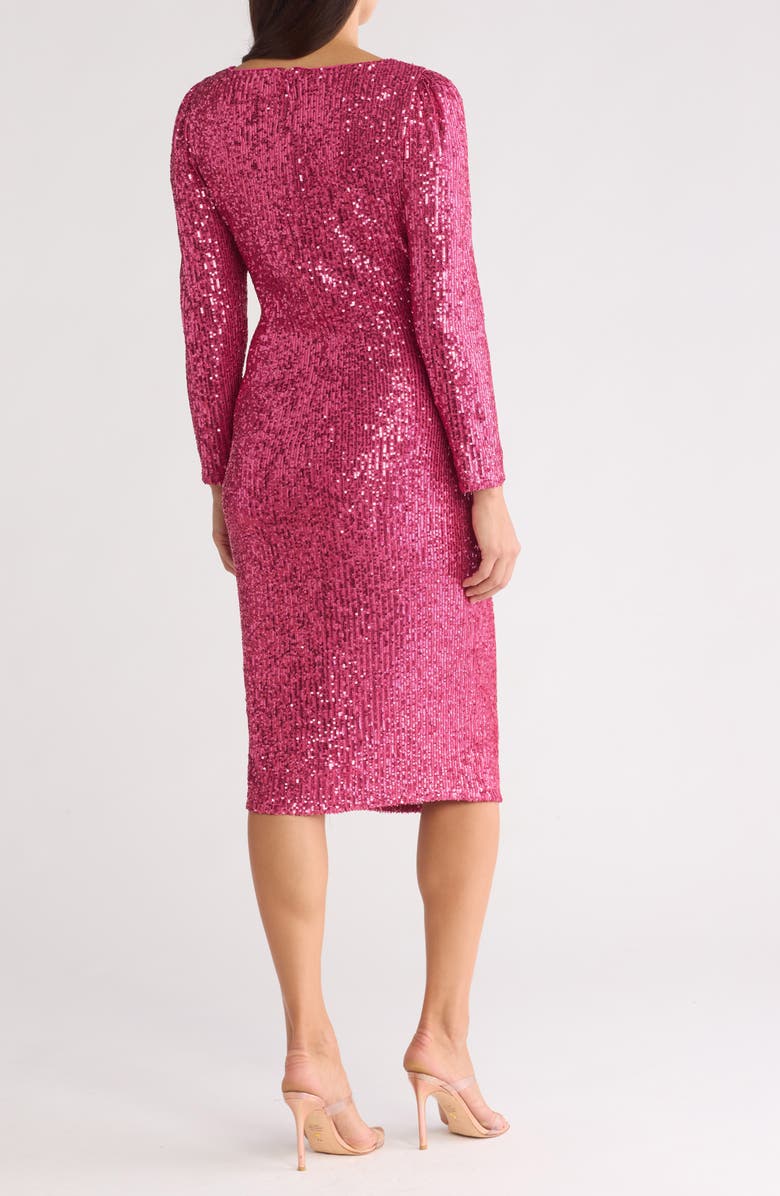 Nanette Lepore Sequined Body-Con Dress, Alternate, color, Berry Pink
