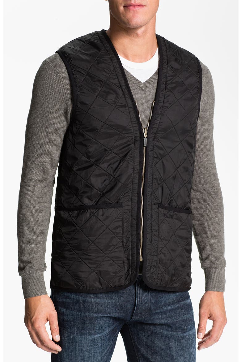 'Polarquilt' Relaxed Fit Zip-In Liner Vest, Main, color, BLACK