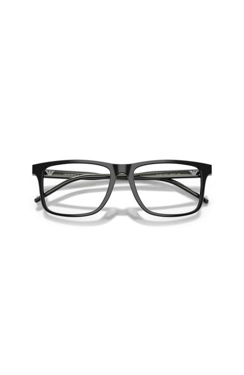 Emporio Armani 53mm Square Optical Glasses In Black