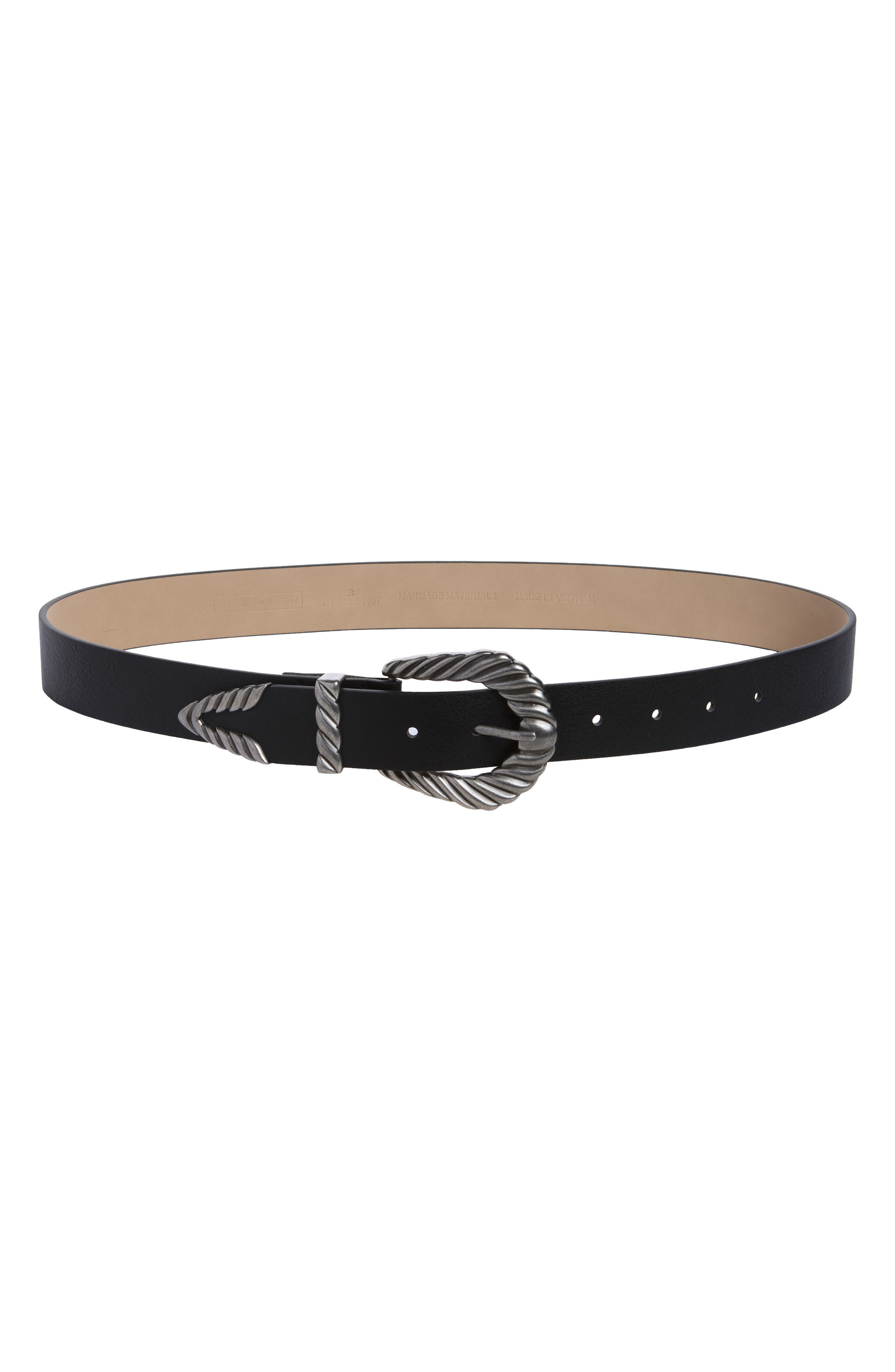 Faux Leather Horseshoe Buckle Belt