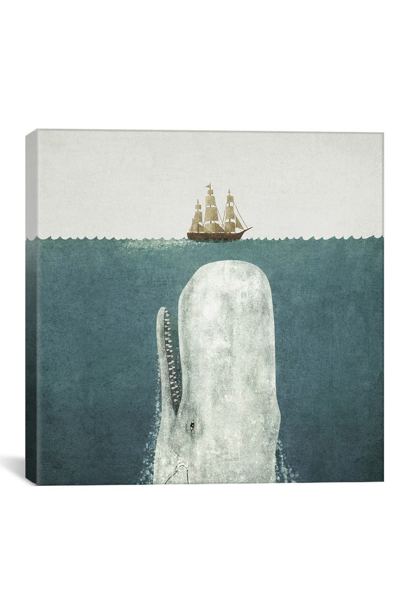 iCanvas 'White Whale Square - Terry Fan' Giclée Print Canvas Art, Main, color, 