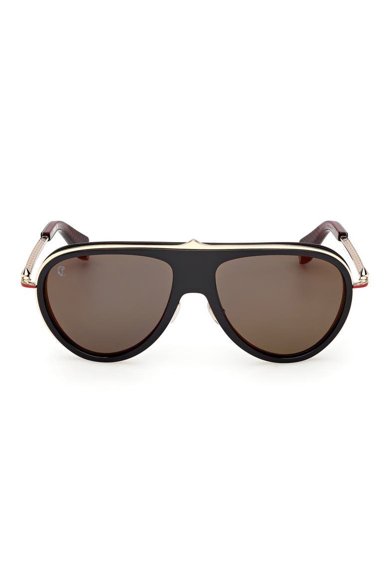 Greggo 61mm Pilot Sunglasses, Main, color, BLACK / GUNMETAL RED ENAMEL