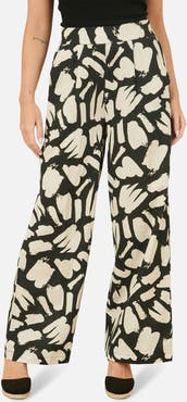 Yumi High Waisted Printed Wide Leg Trousers