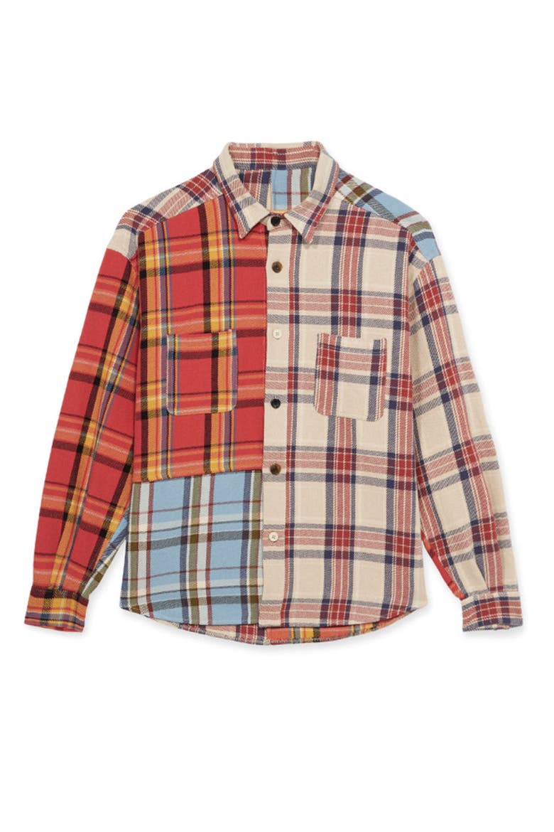 Rosebowlp Cotton Shirt with Pockets, Main, color, PATCHWORK TARTAN