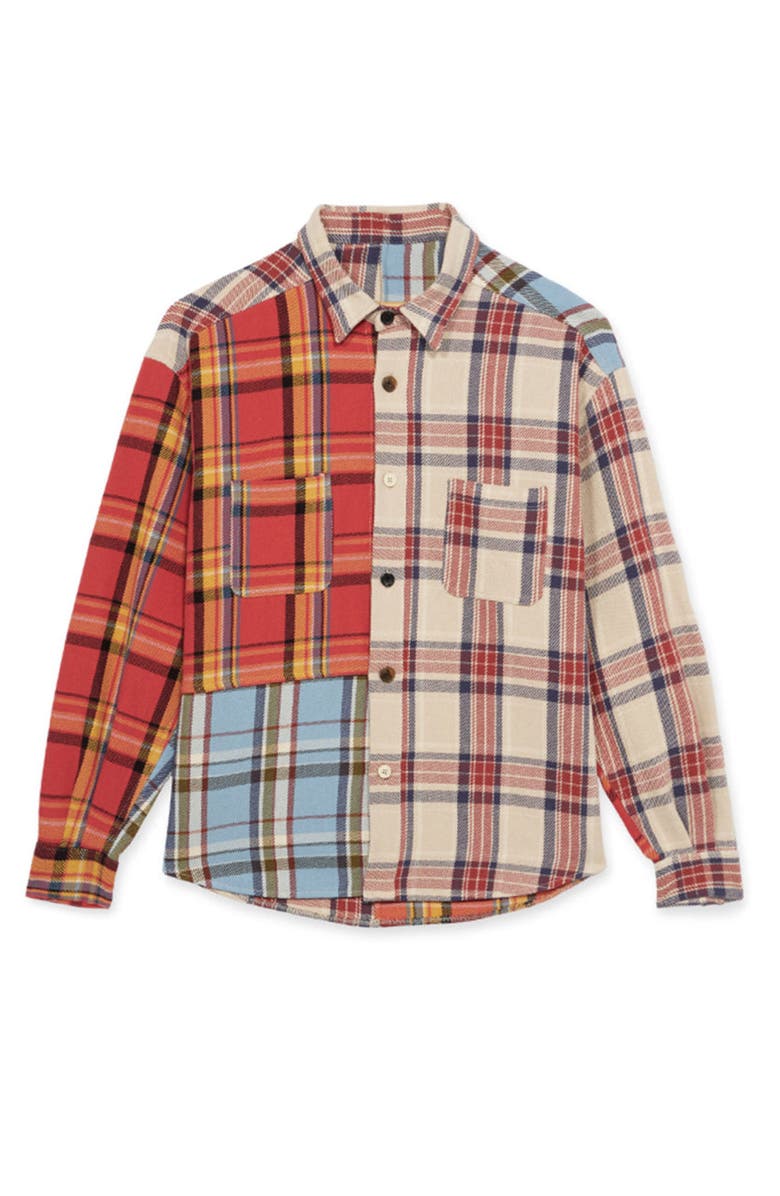 Fortela Rosebowlp Cotton Shirt with Pockets, Main, color, Patchwork Tartan