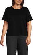 Lands' End Oversized Supima Short Sleeve Crew Neck T-Shirt