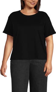 Lands' End Oversized Supima Short Sleeve Crew Neck T-Shirt