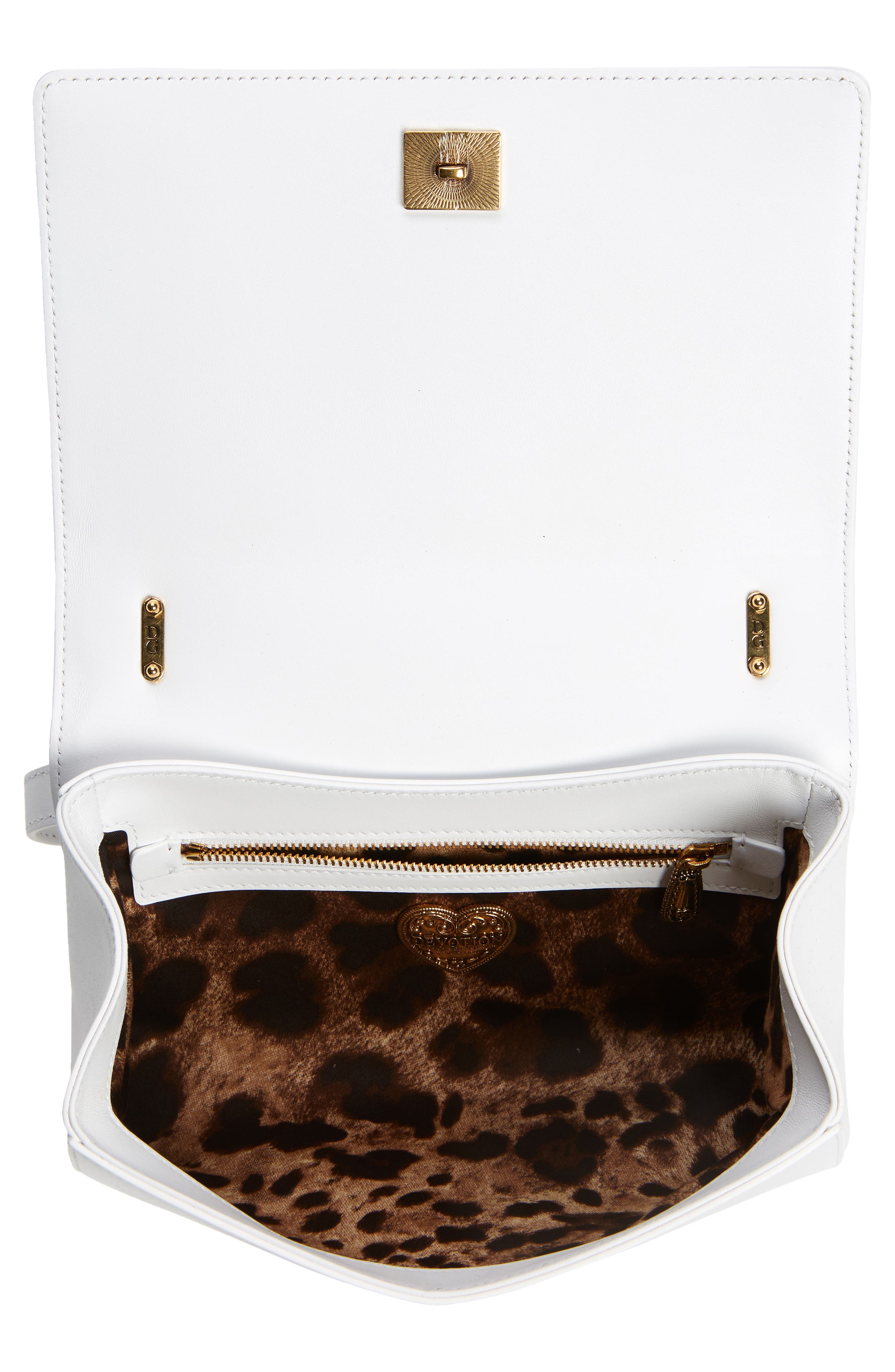 Devotion Logo Heart Lambskin Crossbody Bag, Alternate, color, OPTICAL WHITE